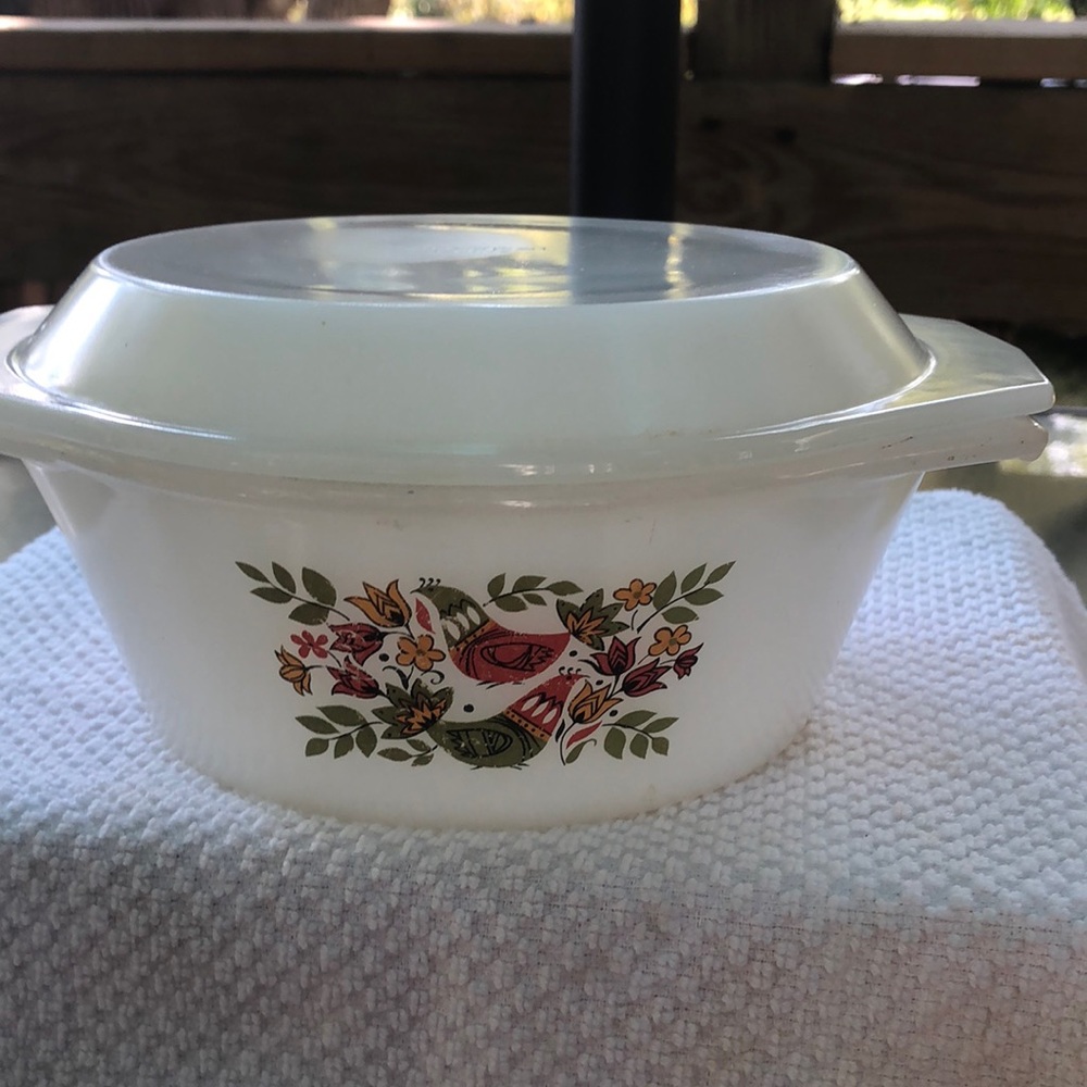 Vintage Arcopal France Bowl with Lid
